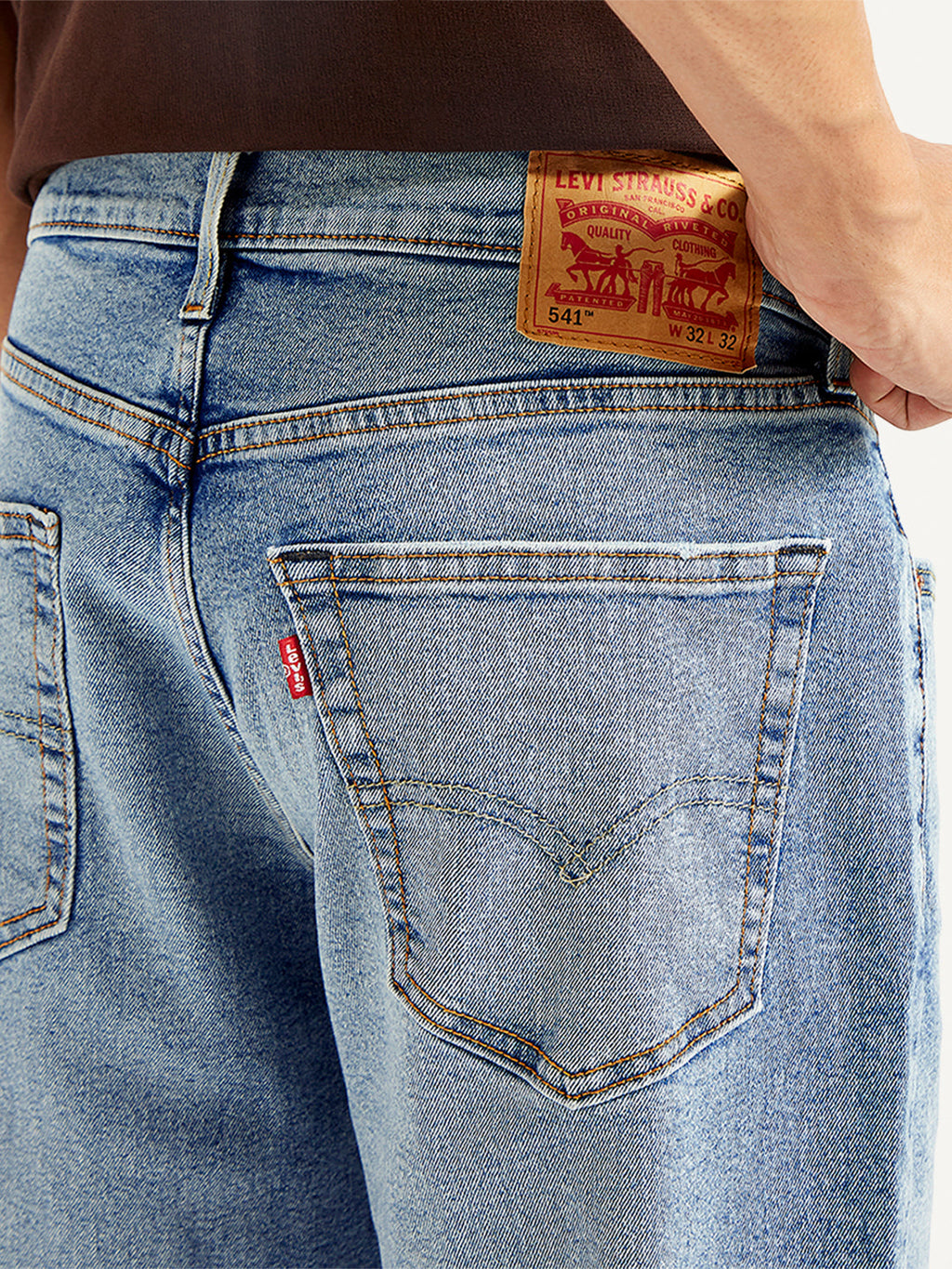 Men's 541 Blue Athletic Tapered Fit Mid Rise Jeans