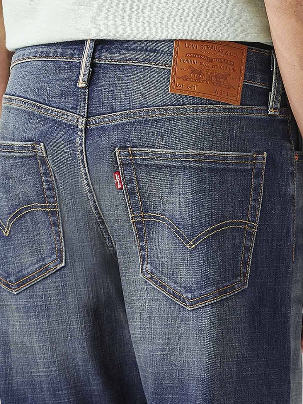 Men's 541 Dark Indigo Athletic Tapered Fit Mid Rise Selvedge Jeans