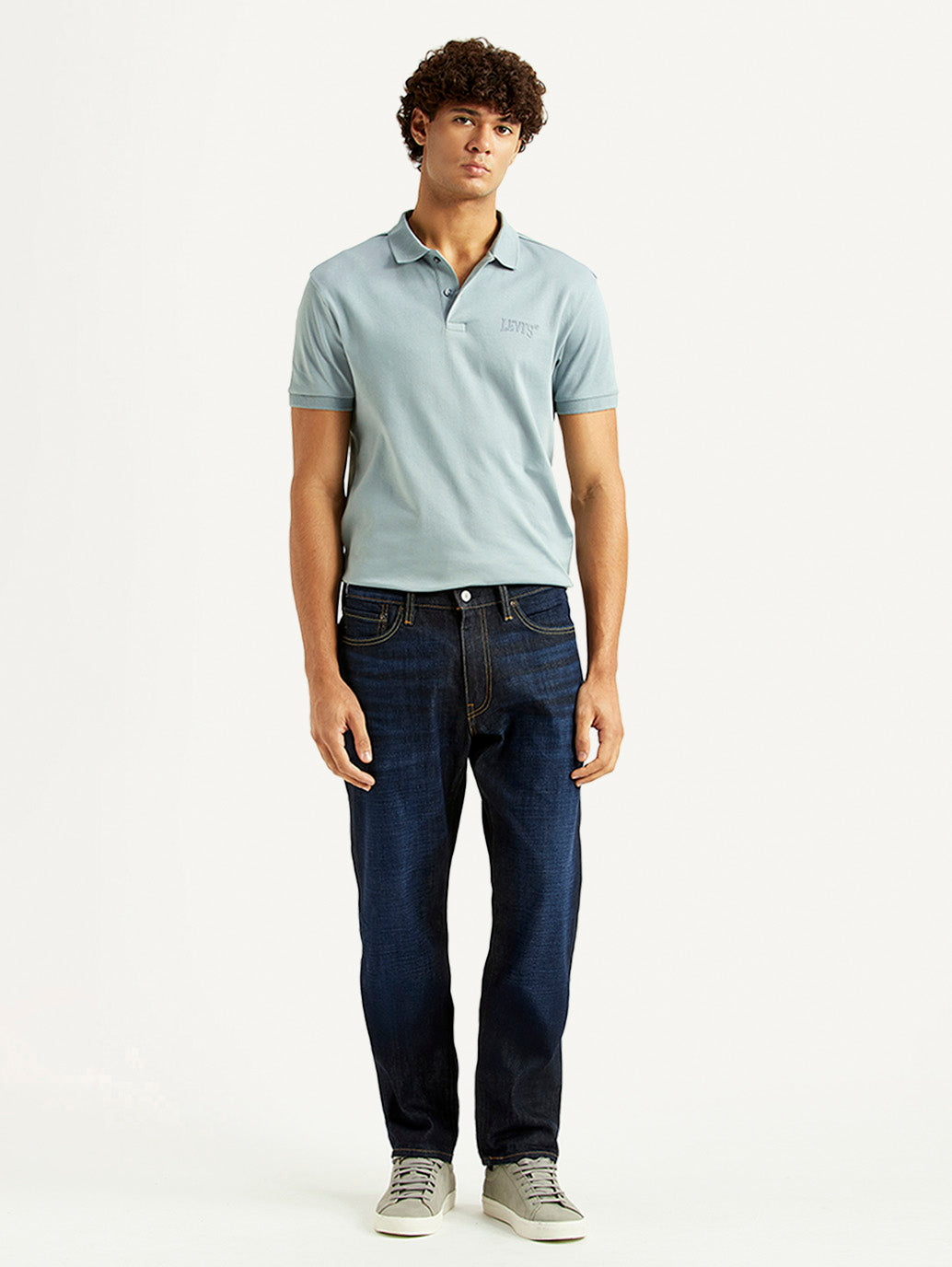 Men's 541 Navy Athletic Tapered Fit Mid Rise Selvedge Jeans