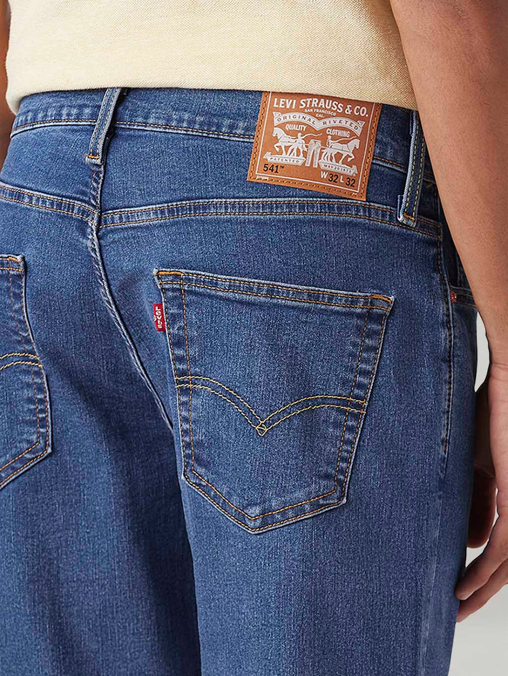 Men's 541 Dark Blue Athletic Tapered Fit Mid Rise Jeans