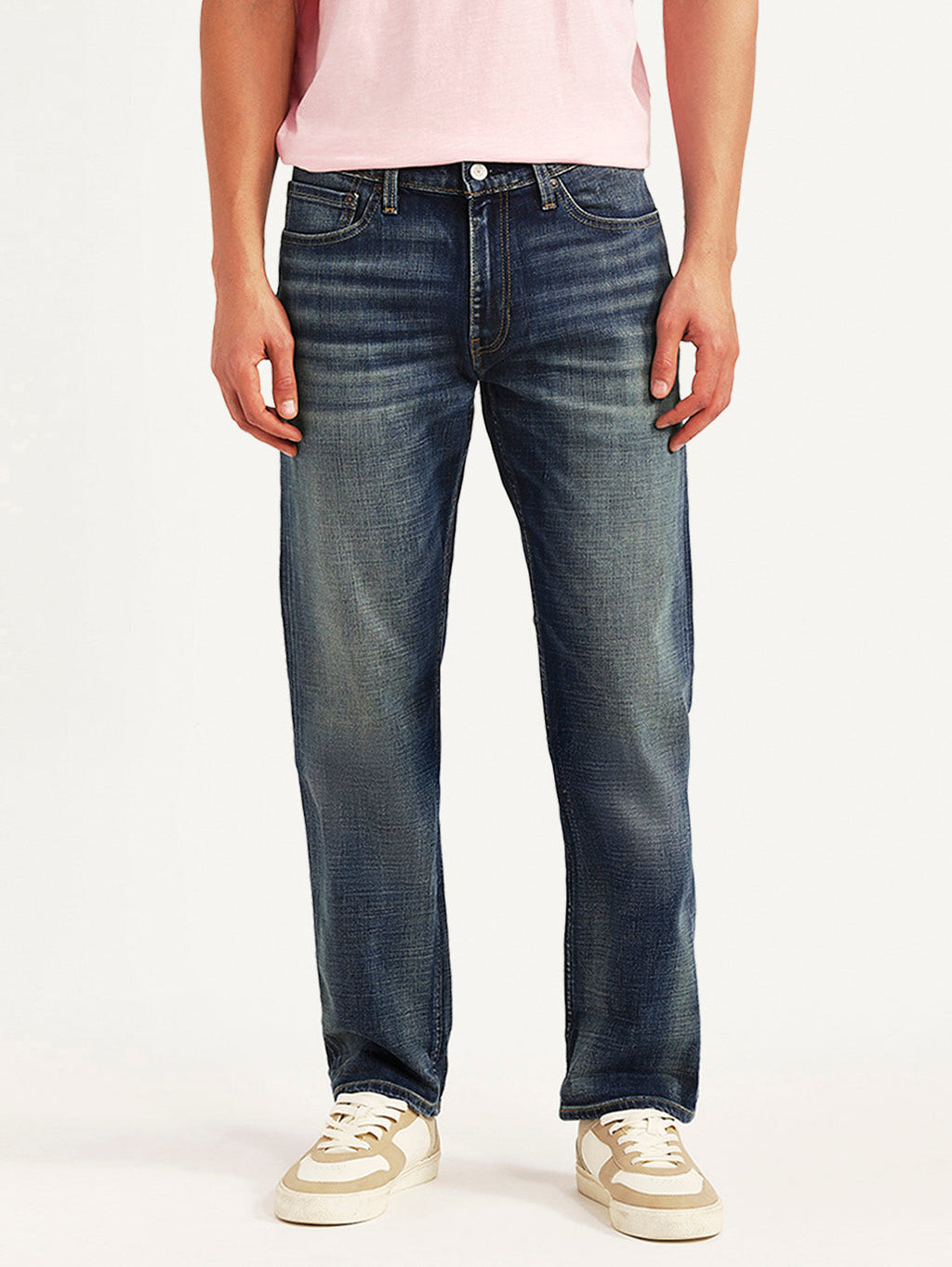 Men's Tinted 541 Navy Athletic Tapered Fit Mid Rise Selvedge Jeans