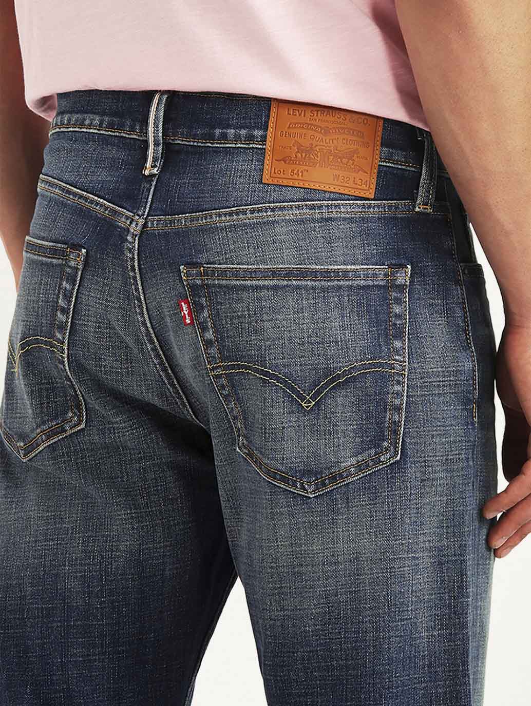 Men's Tinted 541 Navy Athletic Tapered Fit Mid Rise Selvedge Jeans