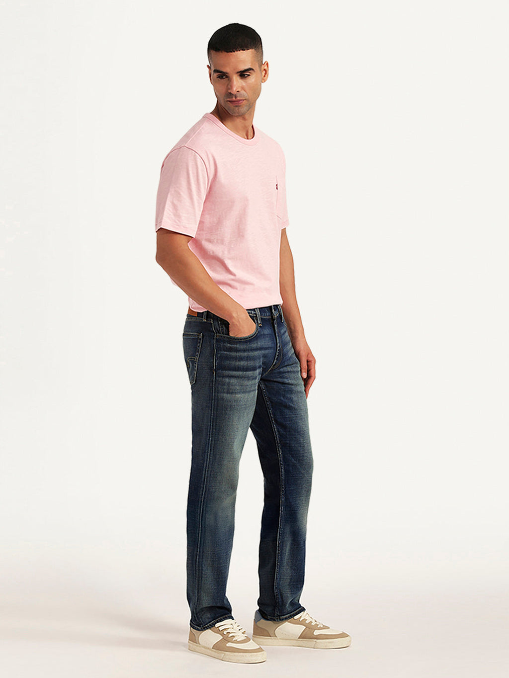 Men's Tinted 541 Navy Athletic Tapered Fit Mid Rise Selvedge Jeans