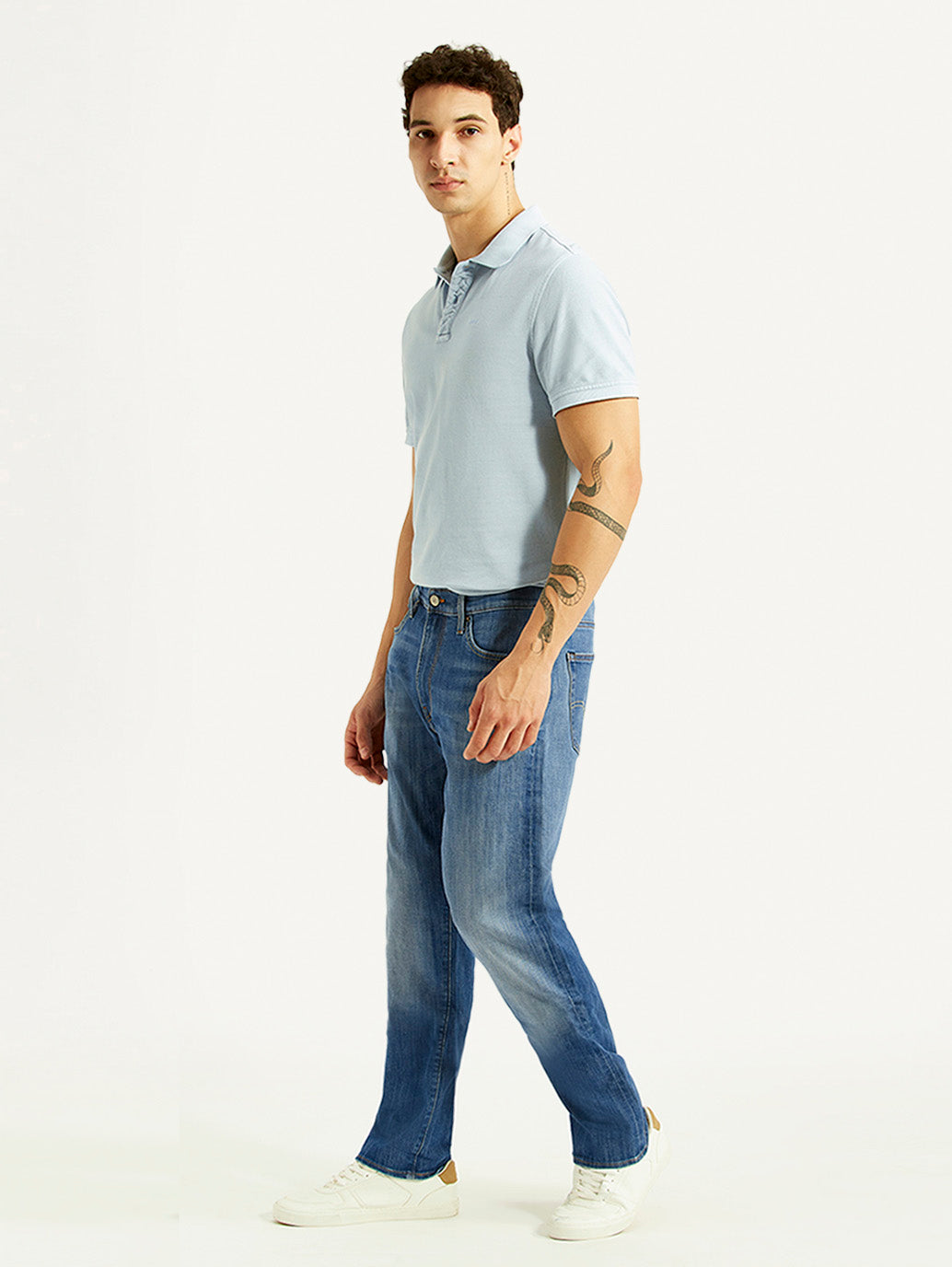 Men's 541 Blue Athletic Tapered Fit Mid Rise Selvedge Jeans