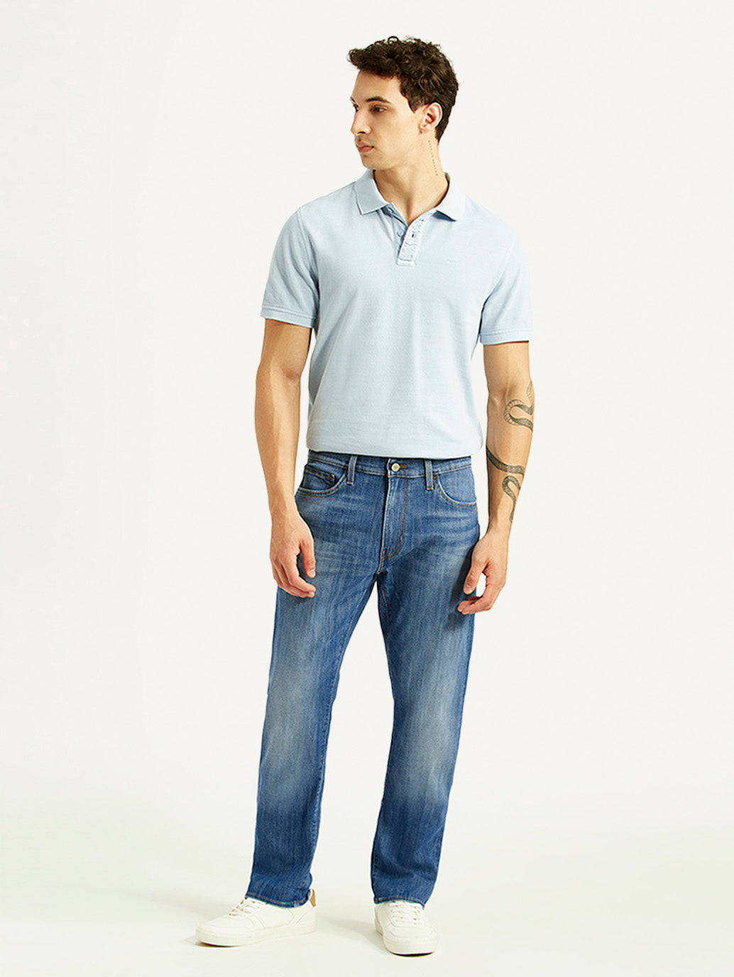 Men's 541 Blue Athletic Tapered Fit Mid Rise Selvedge Jeans