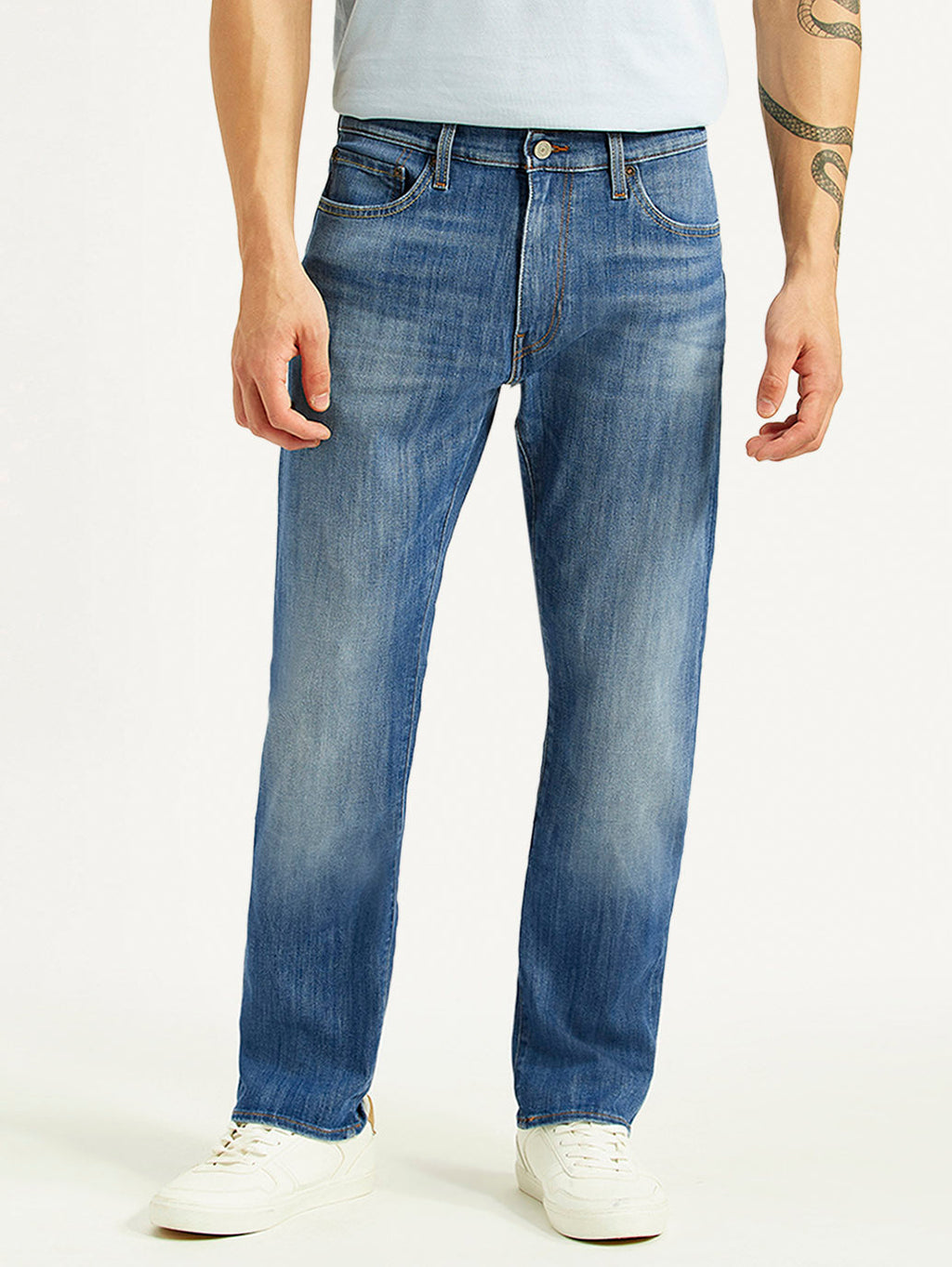 Men's 541 Blue Athletic Tapered Fit Mid Rise Selvedge Jeans
