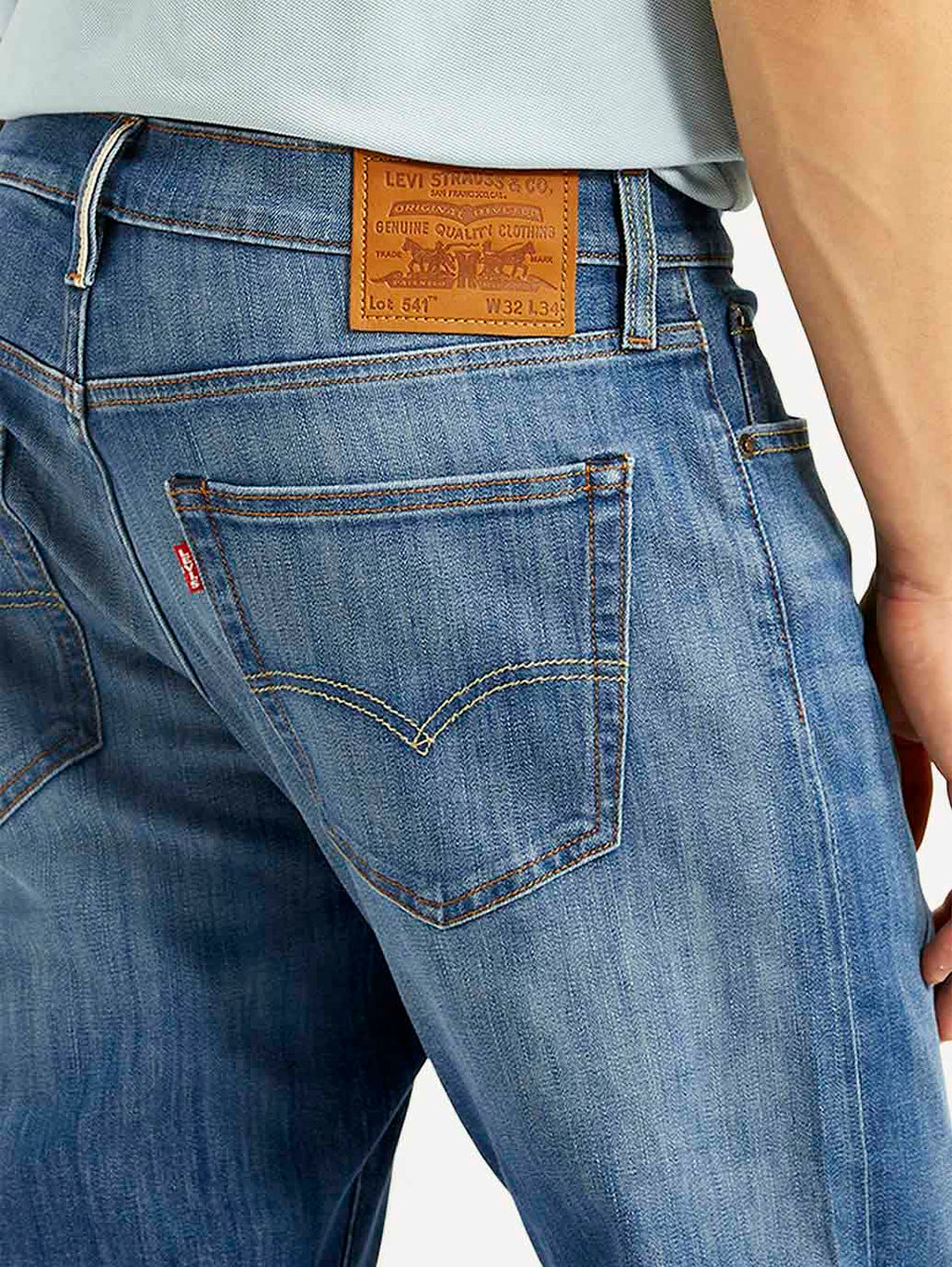 Men's 541 Blue Athletic Tapered Fit Mid Rise Selvedge Jeans