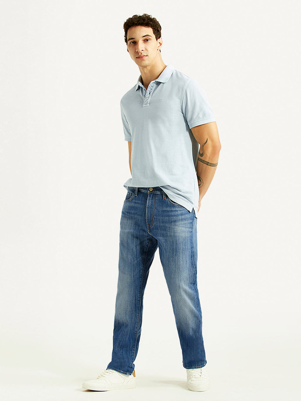 Men's 541 Blue Athletic Tapered Fit Mid Rise Selvedge Jeans