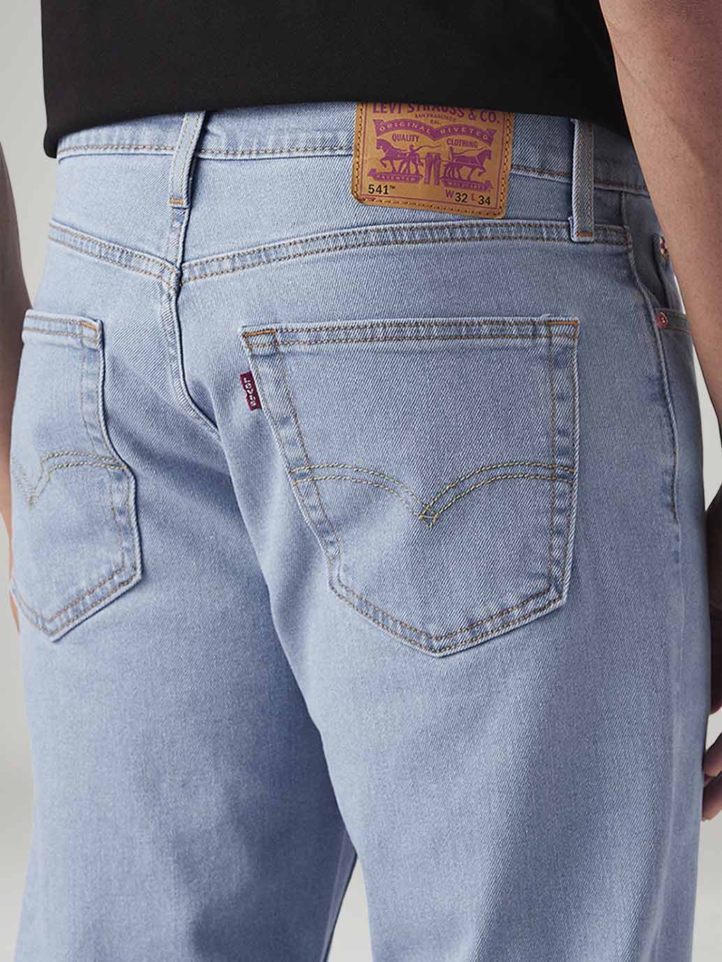 Men's 541 Light Blue Athletic Tapered Fit Mid Rise Jeans