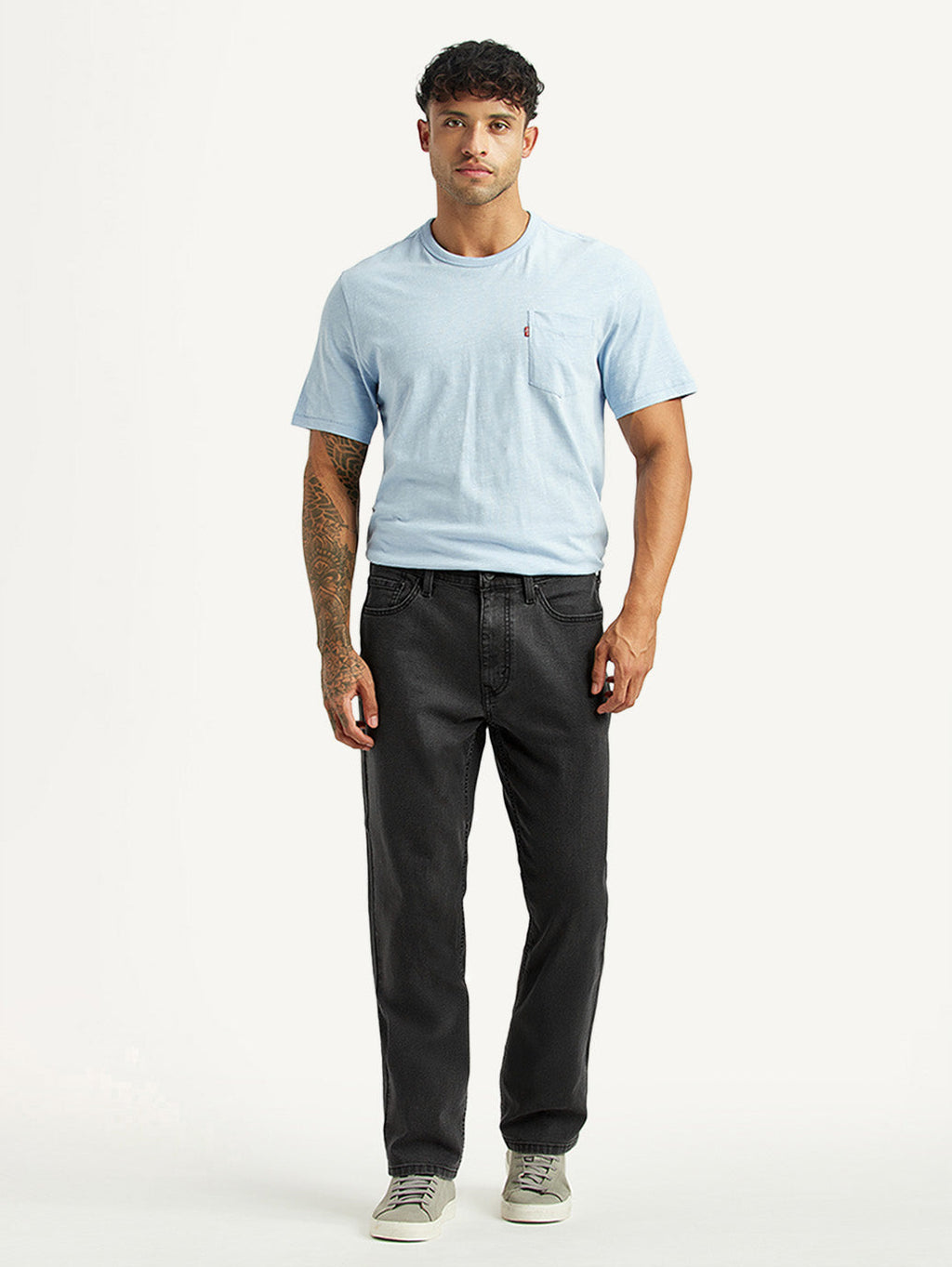 Men's 541 Grey Athletic Tapered Fit Mid Rise Jeans
