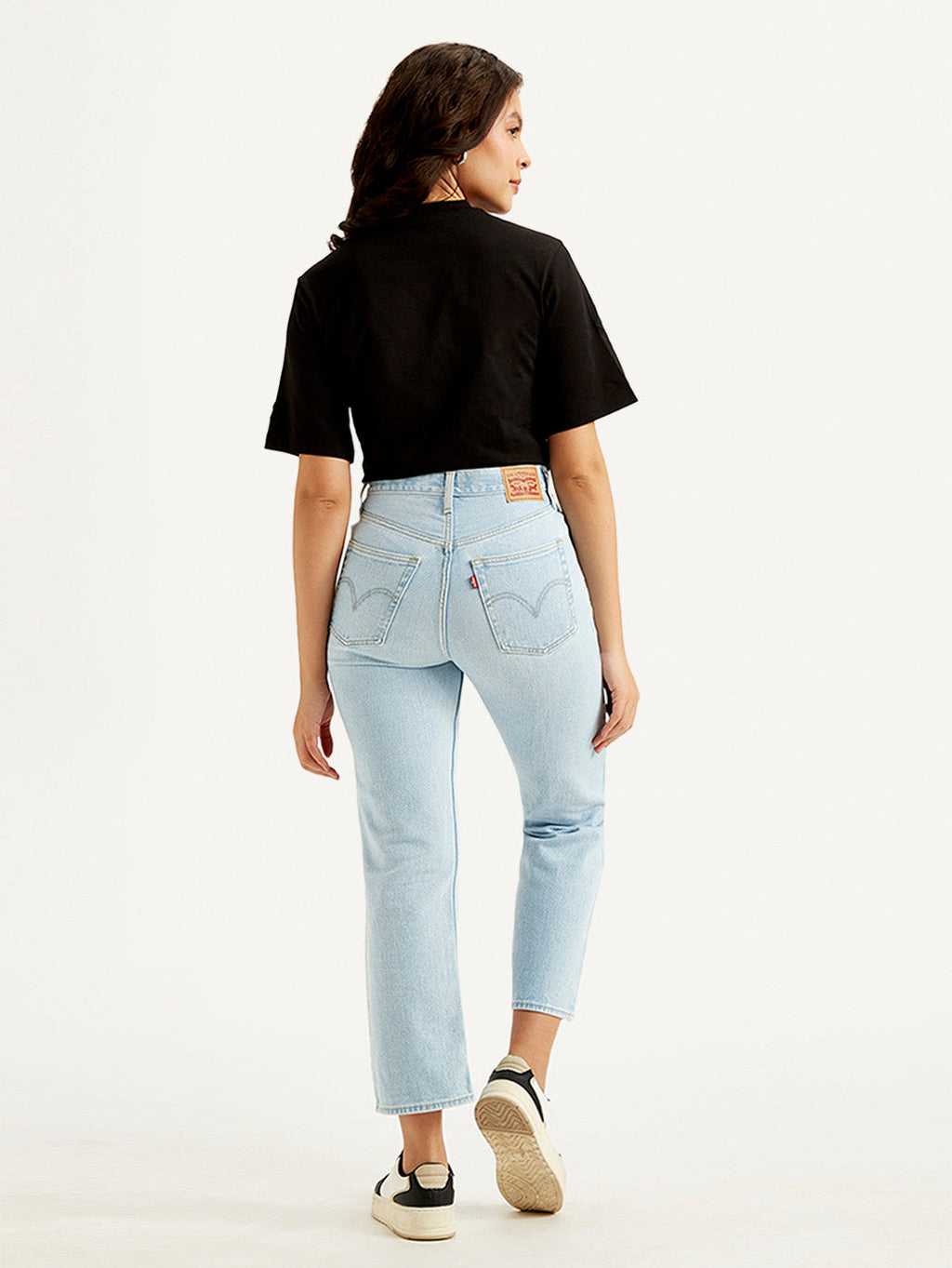 Women's Light Blue Ribcage Straight Fit High Rise Jeans