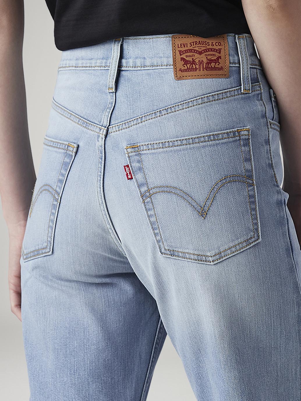 Women's Light Indigo Ribcage Straight Fit High Rise Jeans