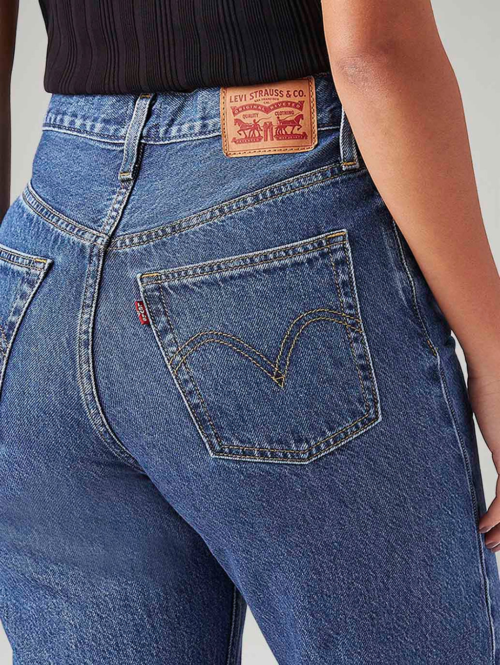 Women's Blue Ribcage Straight Fit High Rise Jeans