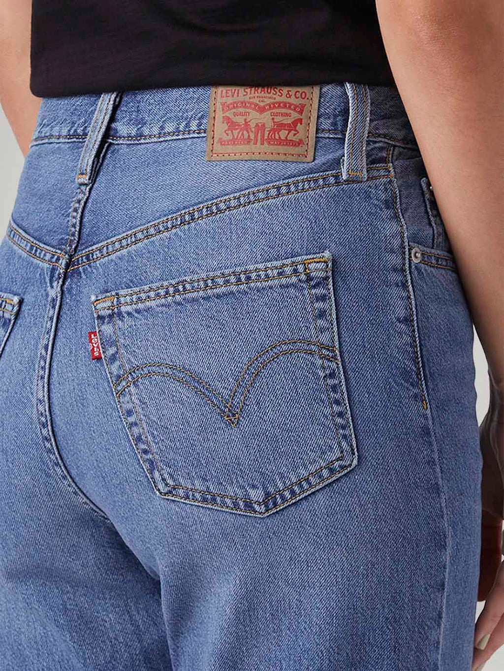 Women's Blue Ribcage Straight Fit High Rise Jeans