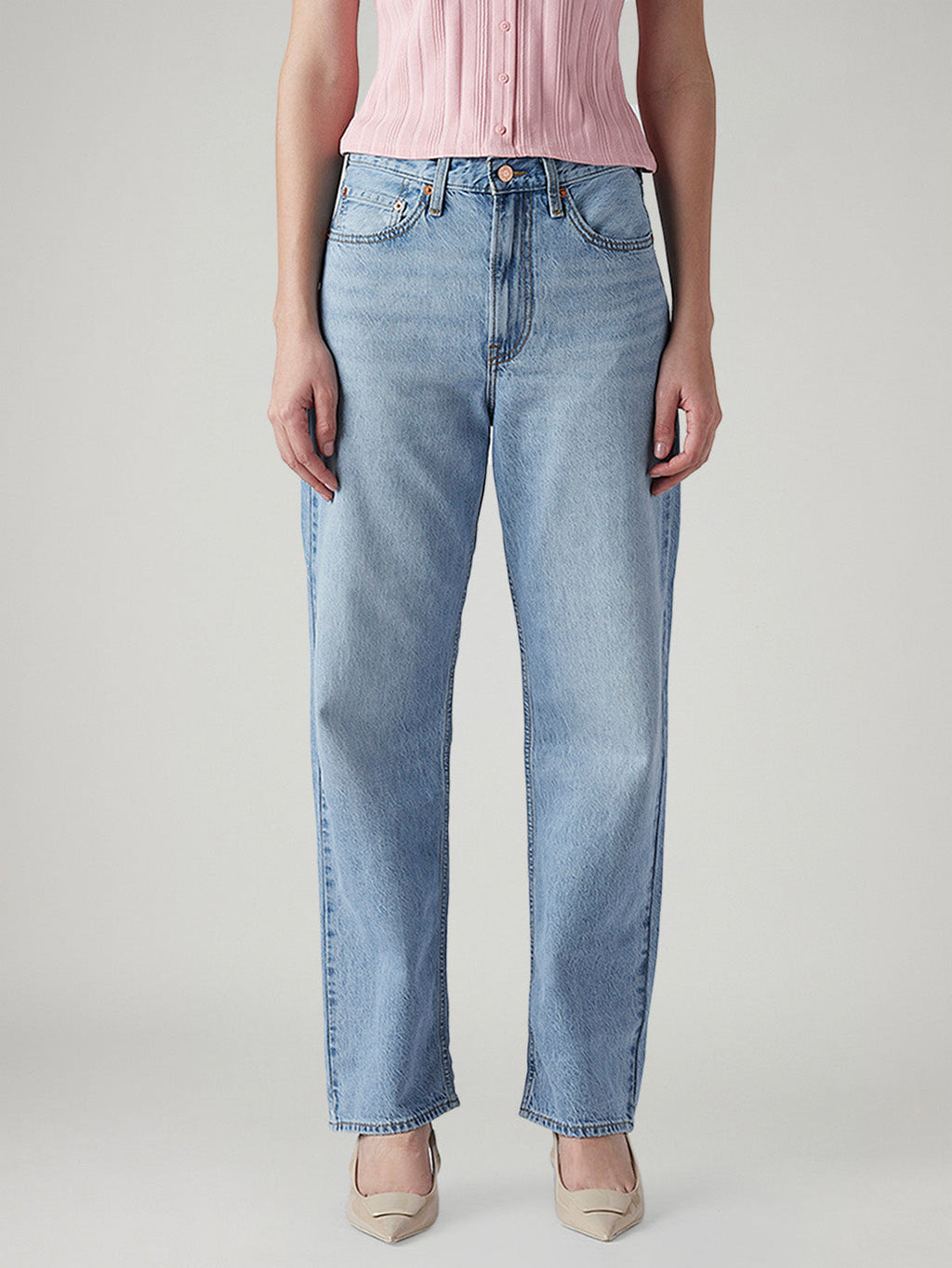 Women's Light Indigo Ribcage Straight Fit High Rise Jeans