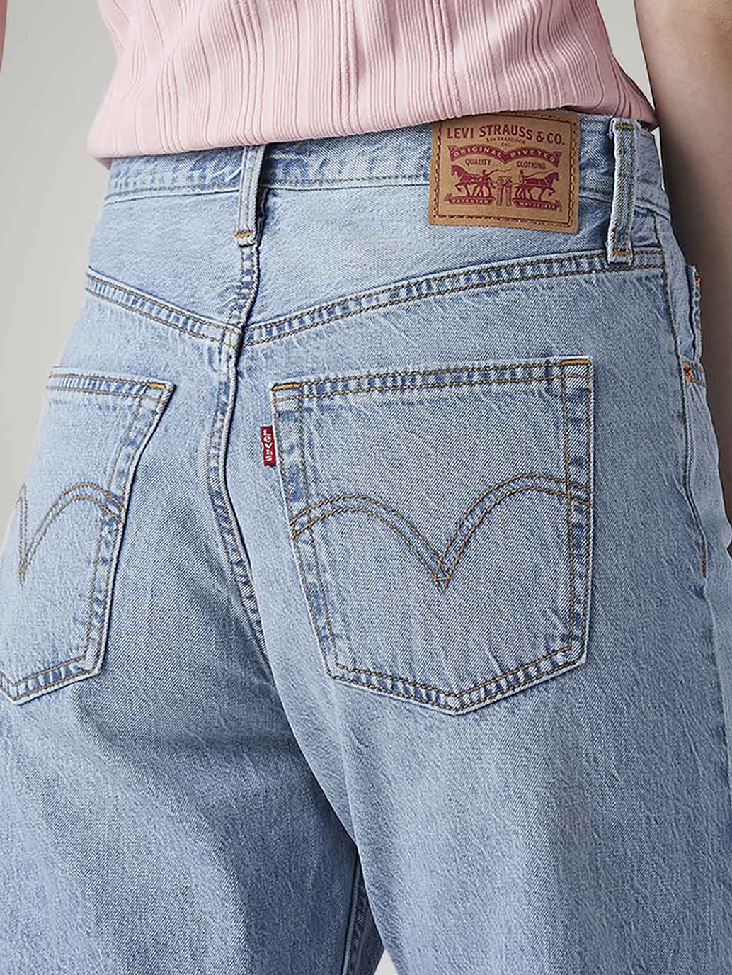 Women's Light Indigo Ribcage Straight Fit High Rise Jeans