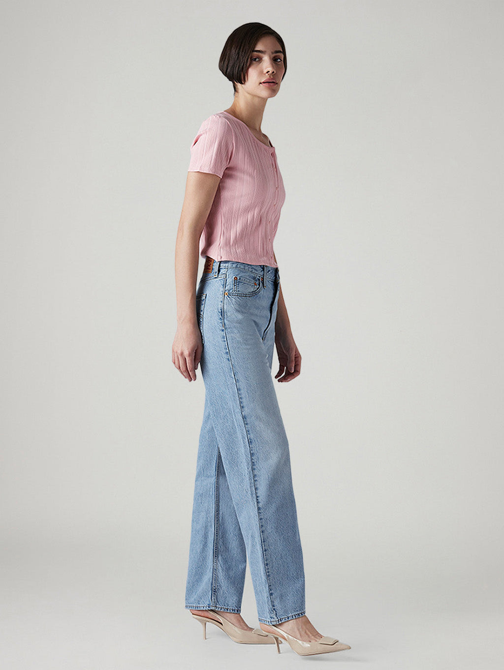 Women's Light Indigo Ribcage Straight Fit High Rise Jeans
