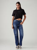 Women's Blue Ribcage Straight Fit High Rise Jeans