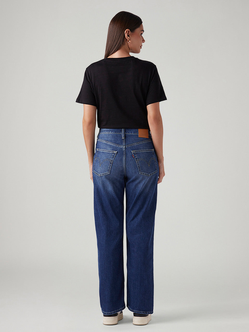 Women's Blue Ribcage Straight Fit High Rise Jeans