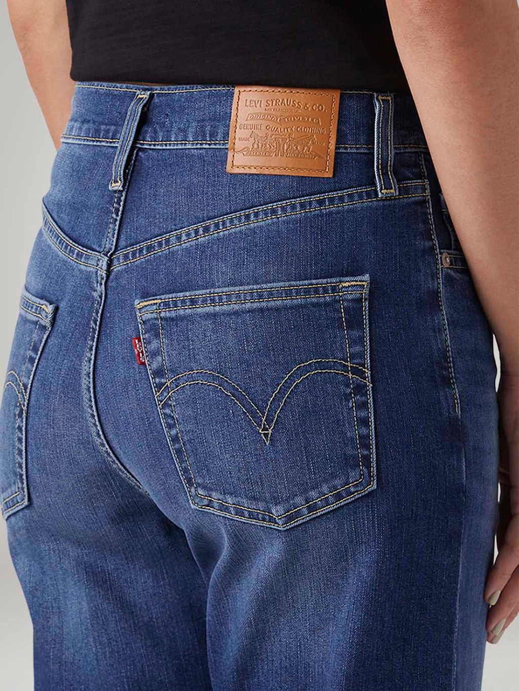 Women's Blue Ribcage Straight Fit High Rise Jeans