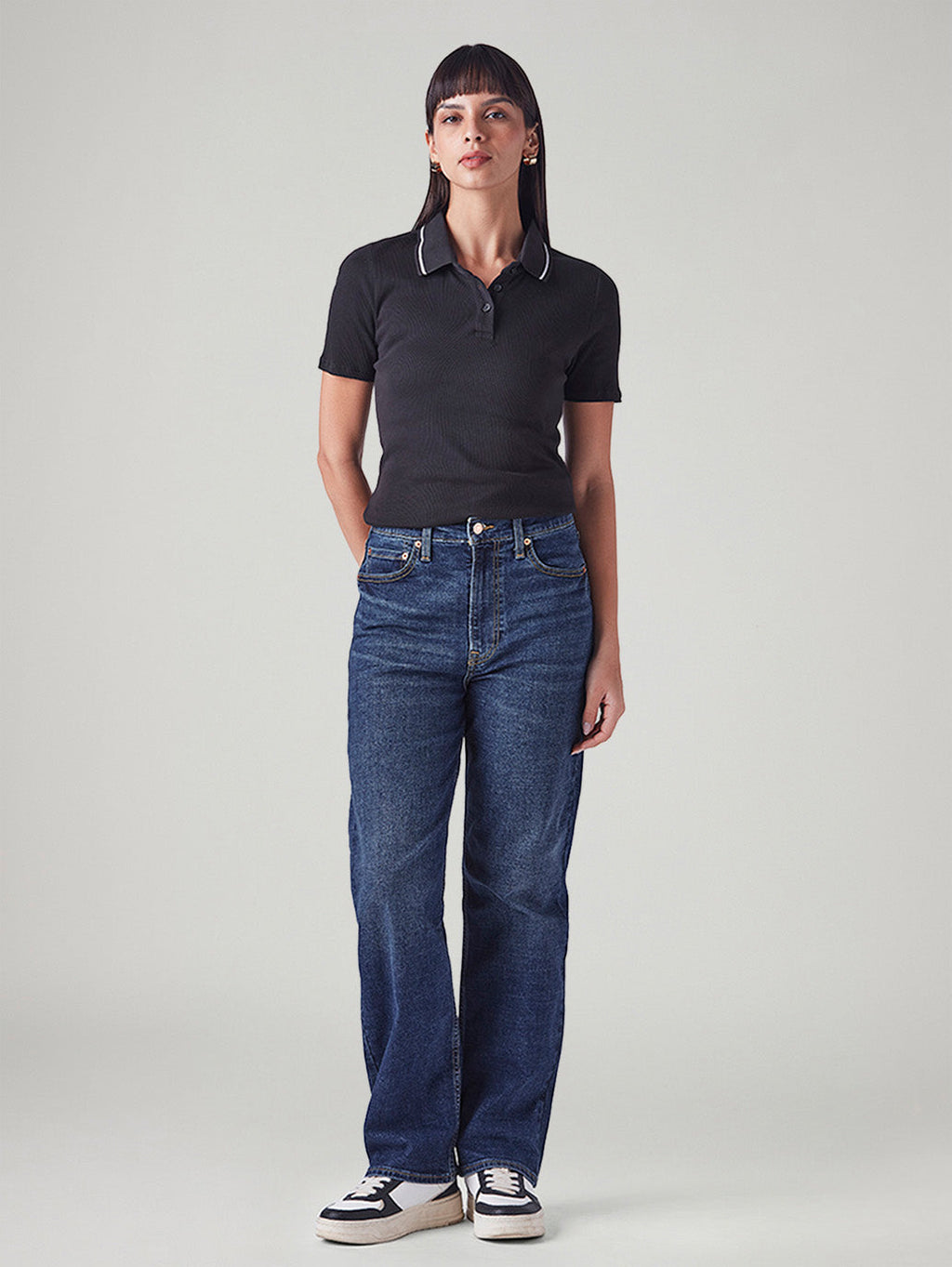 Women's Indigo Ribcage Straight Fit High Rise Jeans