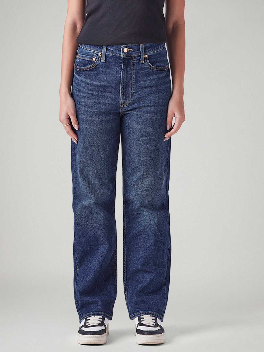 Women's Indigo Ribcage Straight Fit High Rise Jeans