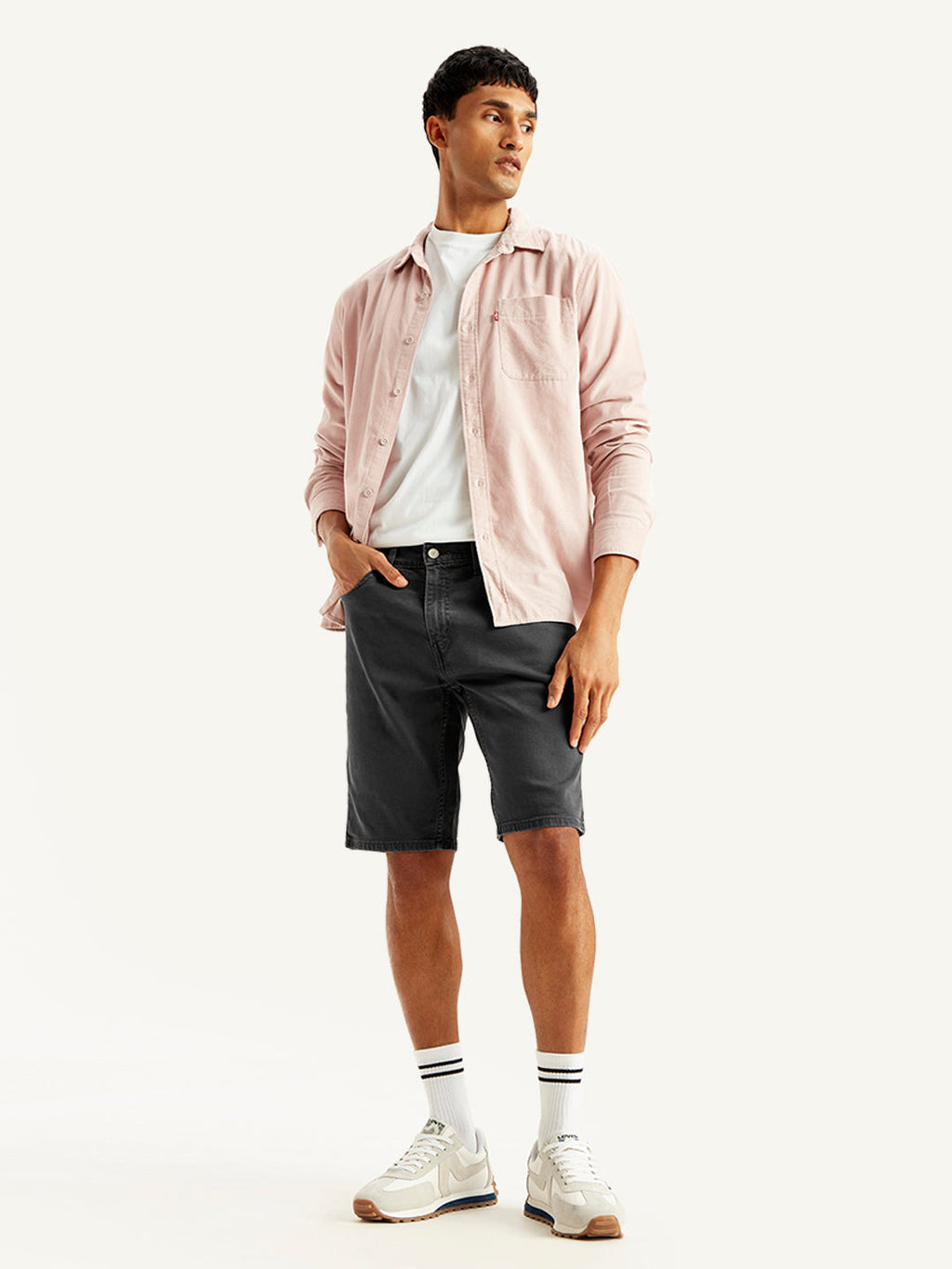 Men's Black Tapered Denim Shorts