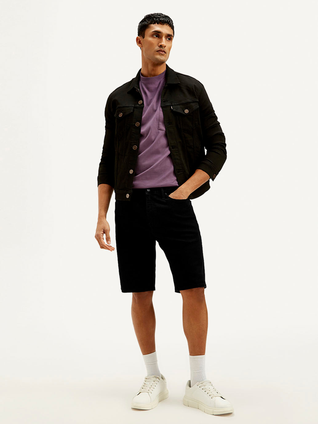 Men's Black Tapered Shorts