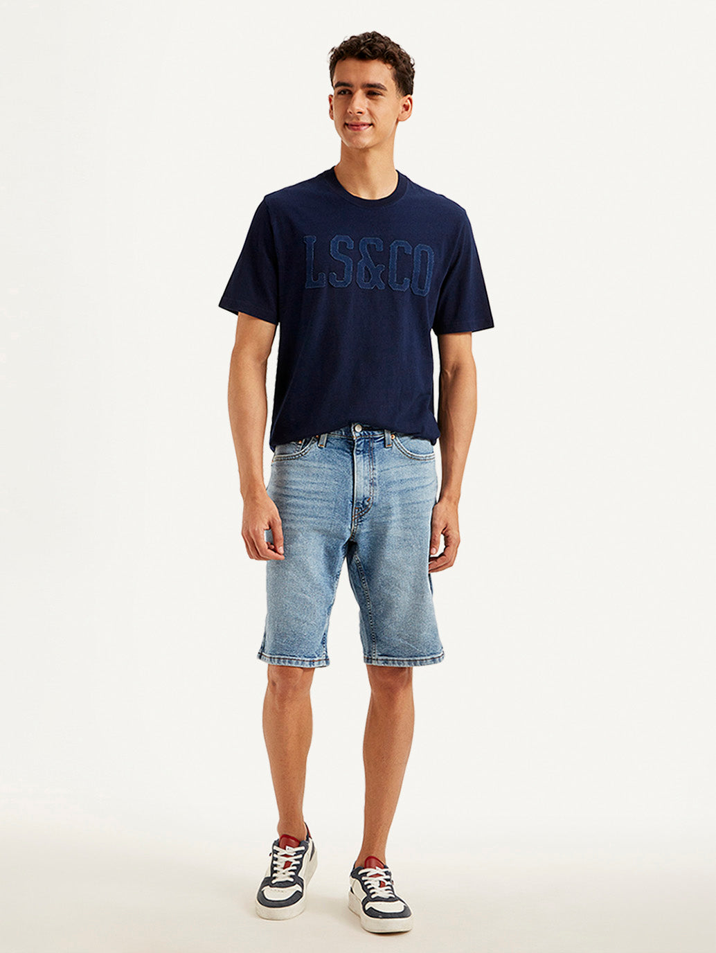 Men's Light Blue Tapered Shorts