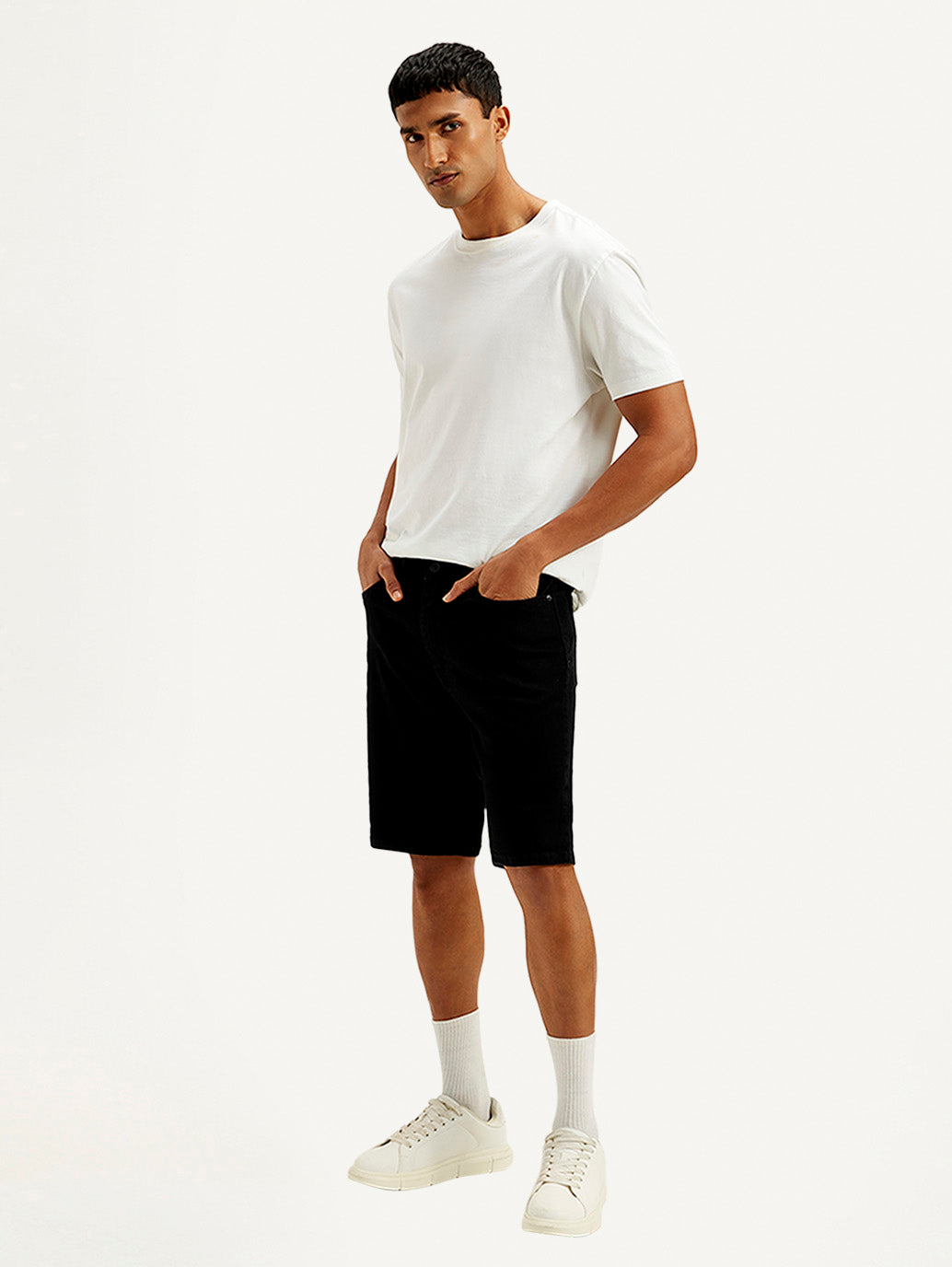 Men's Black Tapered Shorts