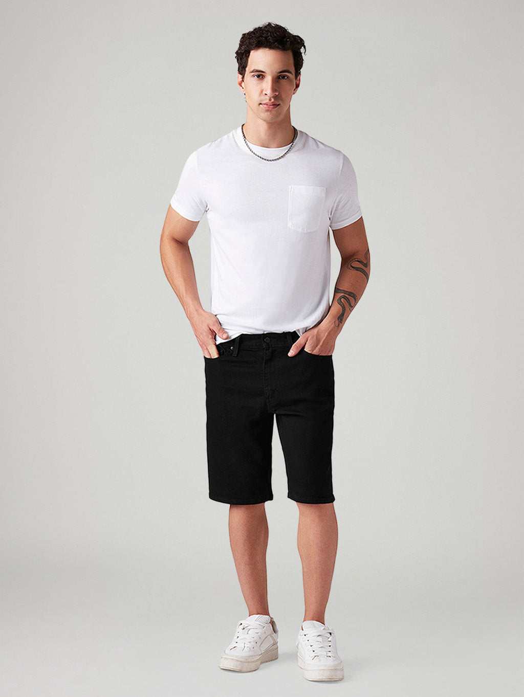 Men's 541 Black Athletic Tapered Fit Mid Rise Shorts