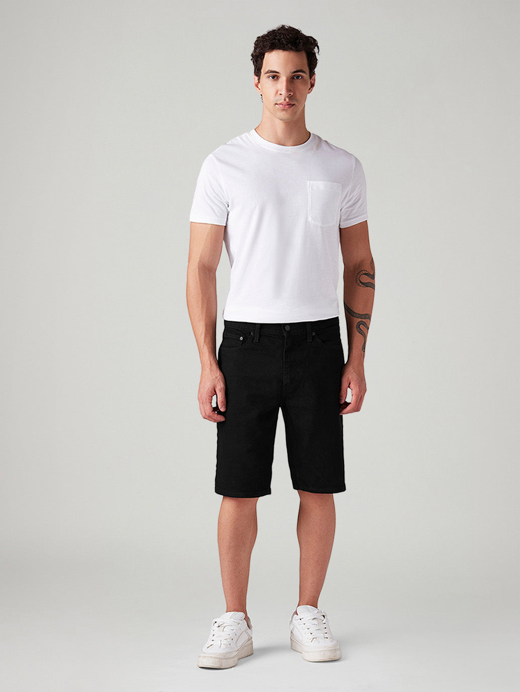 Men's 541 Black Athletic Tapered Fit Mid Rise Shorts