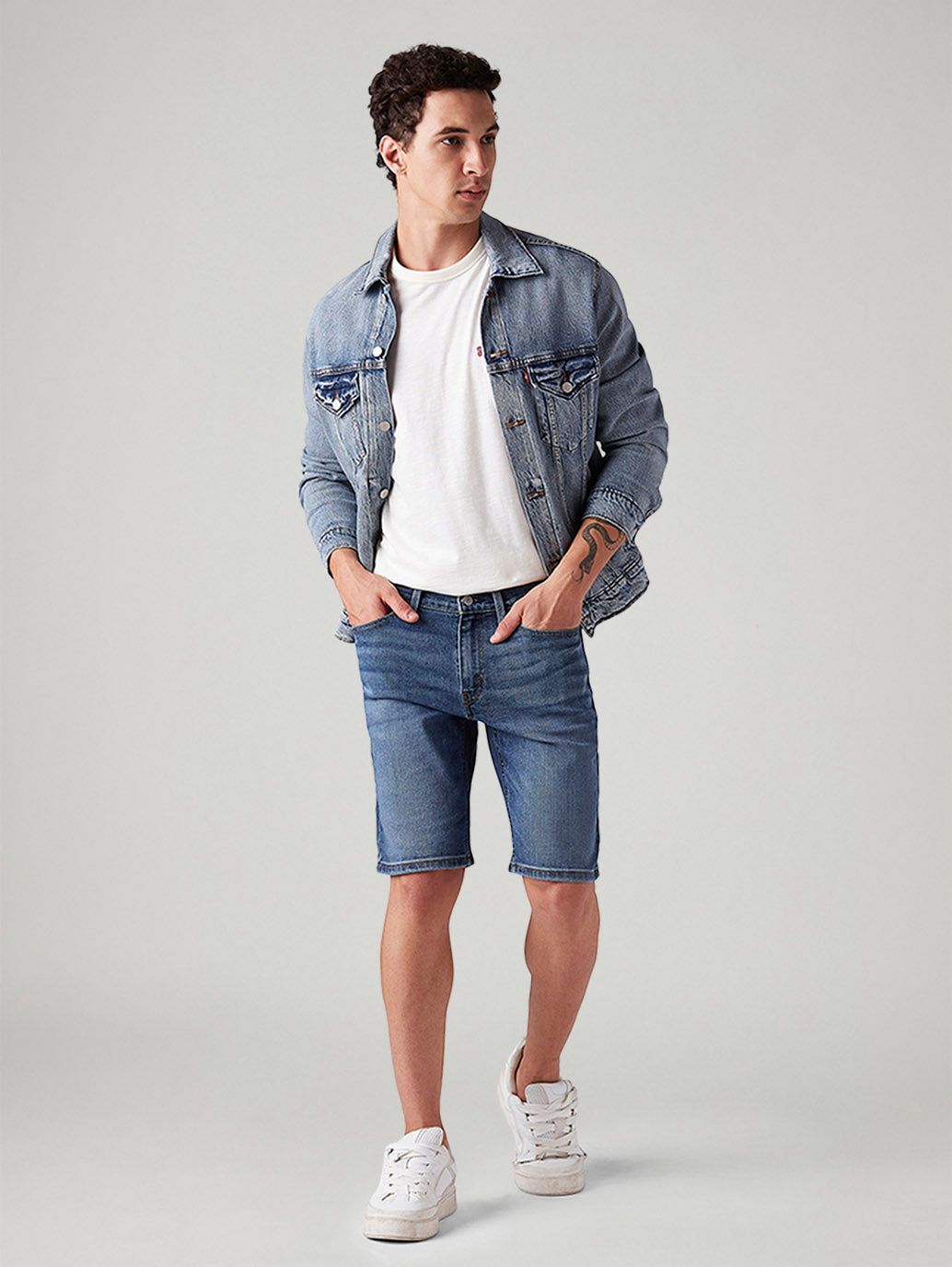 Men's 541 Blue Athletic Tapered Fit Mid Rise Shorts
