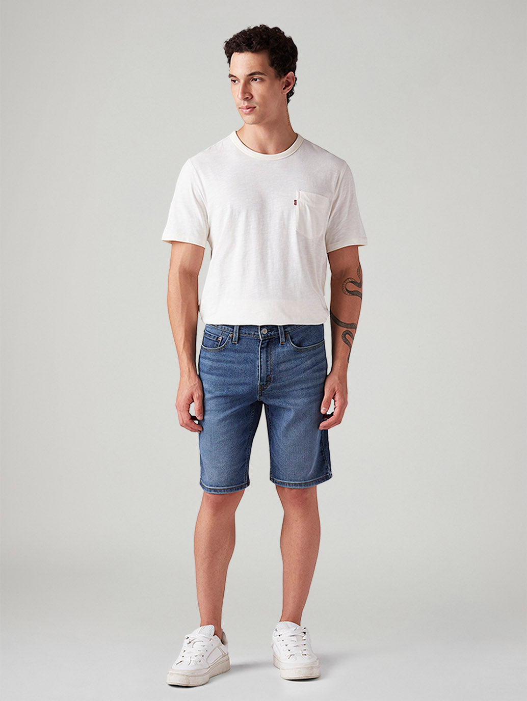Men's 541 Blue Athletic Tapered Fit Mid Rise Shorts