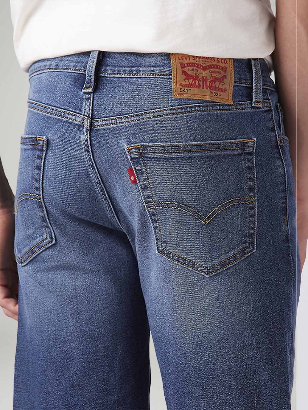 Men's 541 Blue Athletic Tapered Fit Mid Rise Shorts