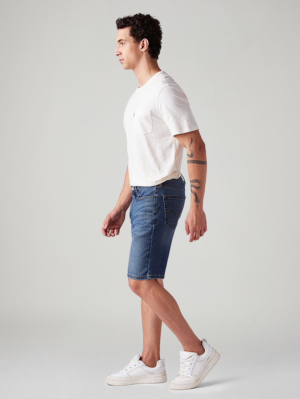 Men's 541 Blue Athletic Tapered Fit Mid Rise Shorts