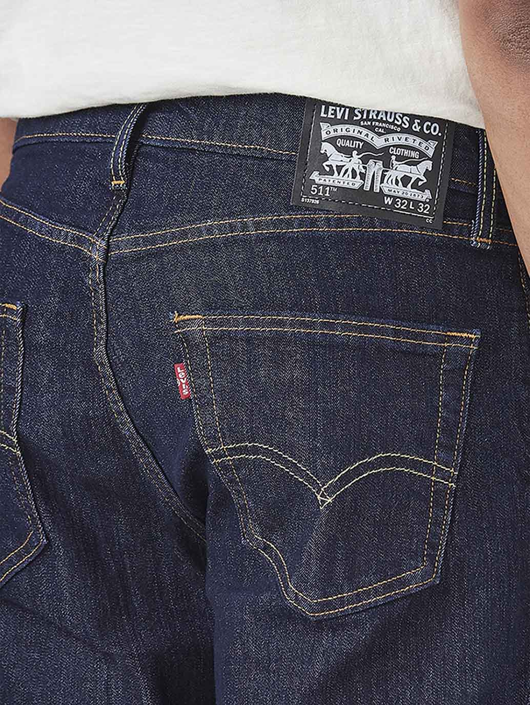 Men's 511 Dark Blue Slim Fit Mid Rise Jeans