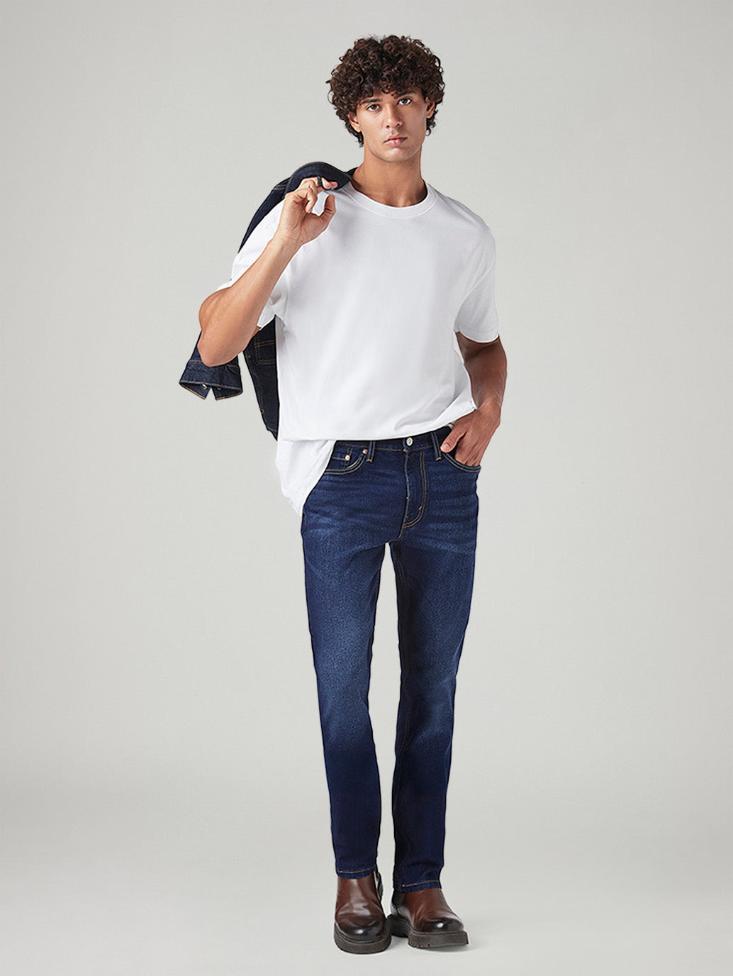 Men's 511 Dark Blue Slim Fit Mid Rise Jeans