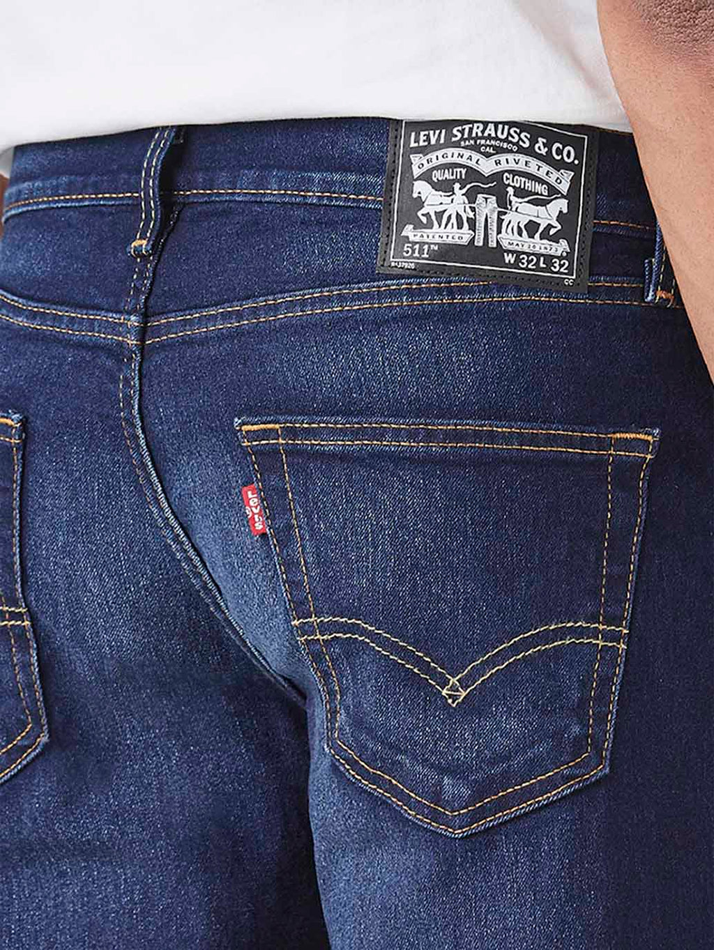 Men's 511 Dark Blue Slim Fit Mid Rise Jeans