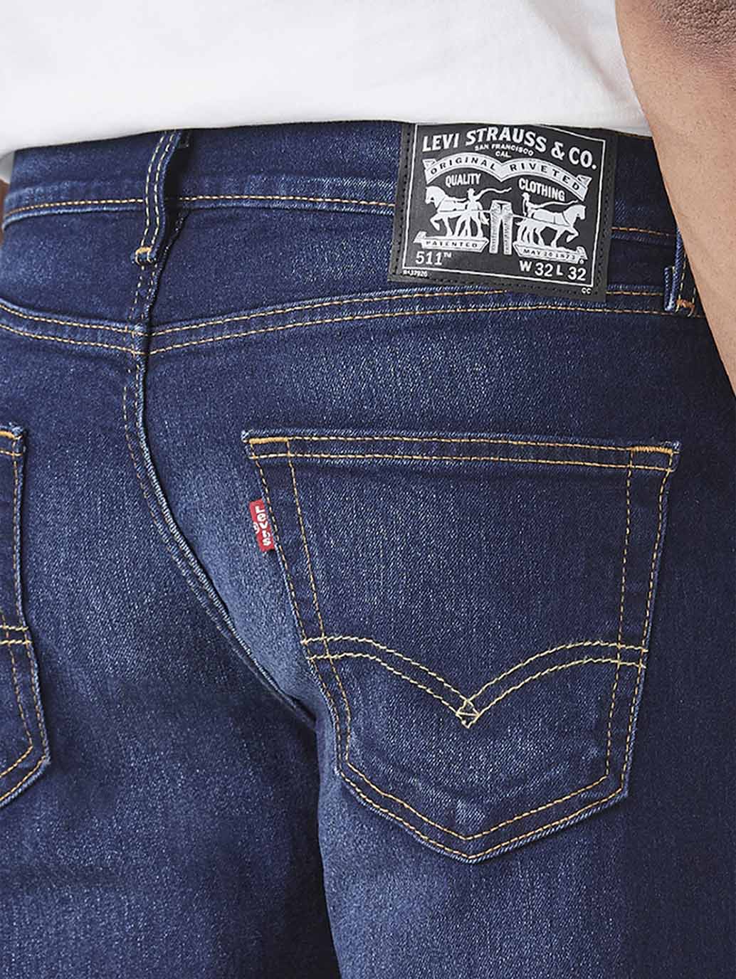 Men's 511 Dark Blue Slim Fit Mid Rise Jeans