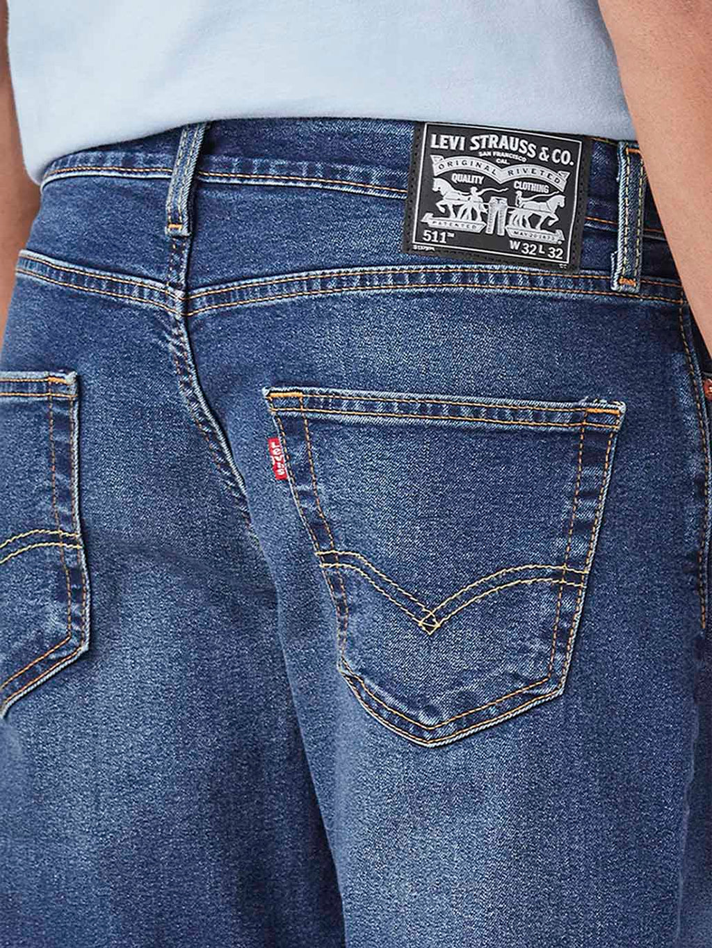 Men's 511 Blue Slim Fit Mid Rise Jeans