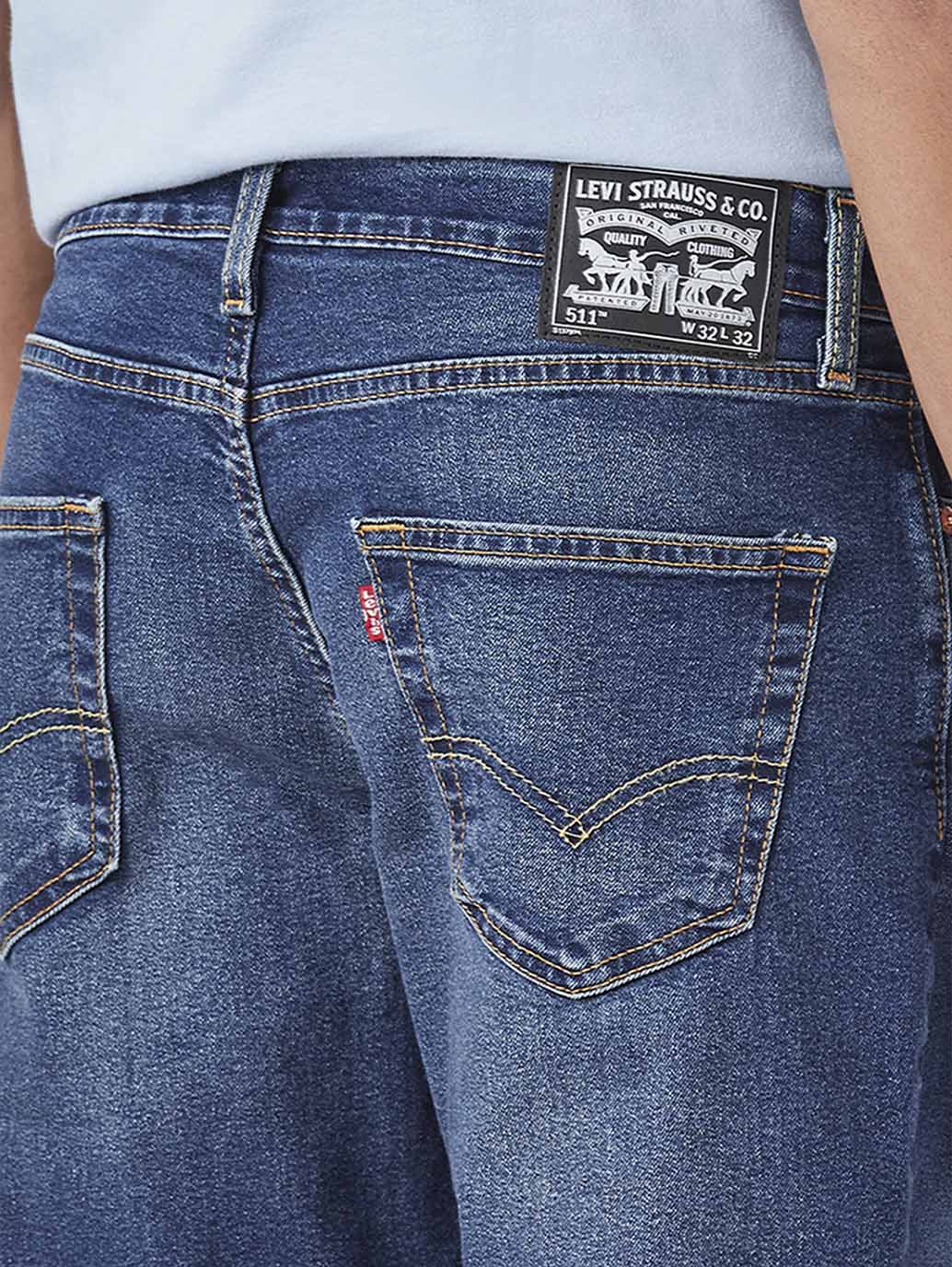 Men's 511 Blue Slim Fit Mid Rise Jeans