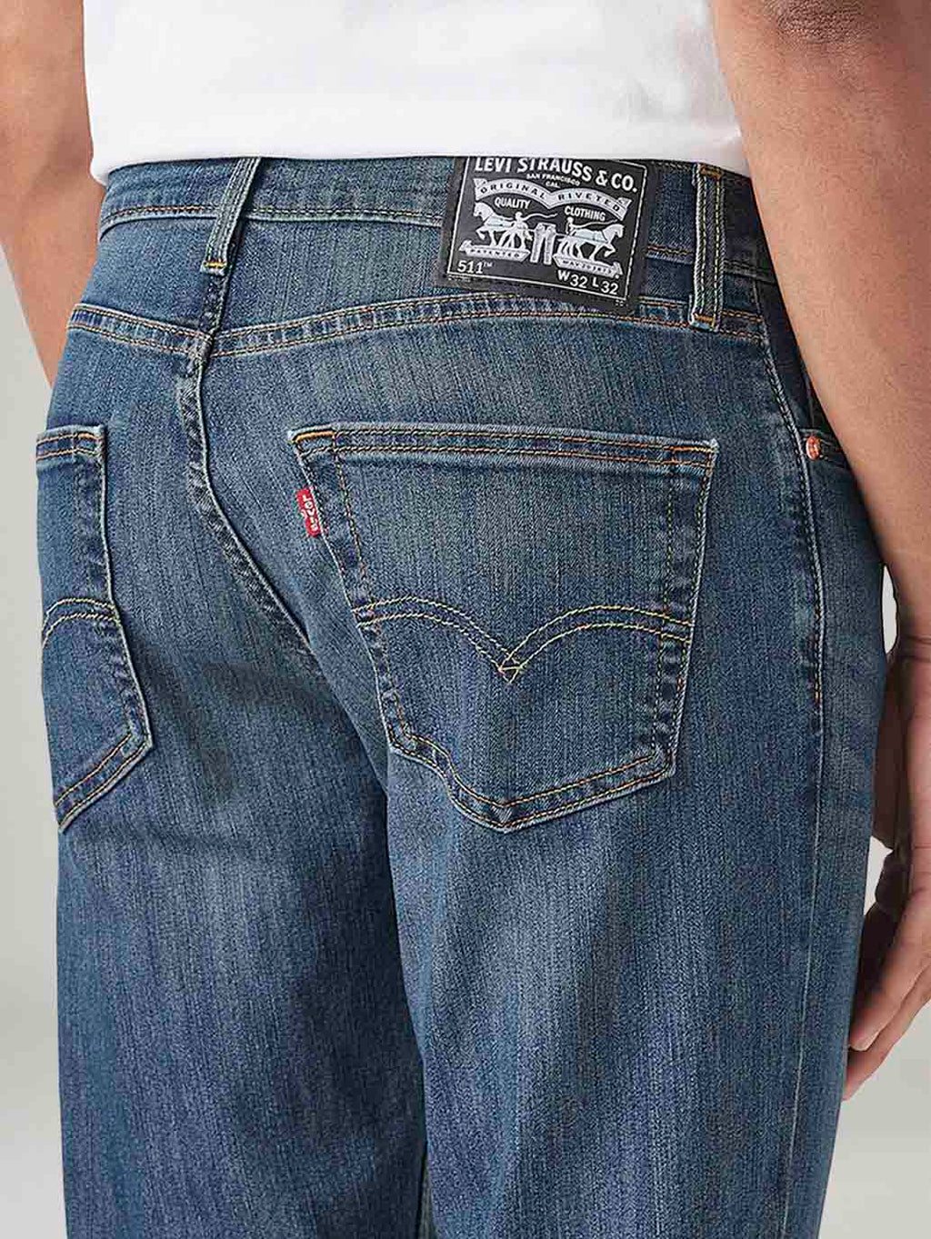 Men's 511 Blue Slim Fit Mid Rise Jeans