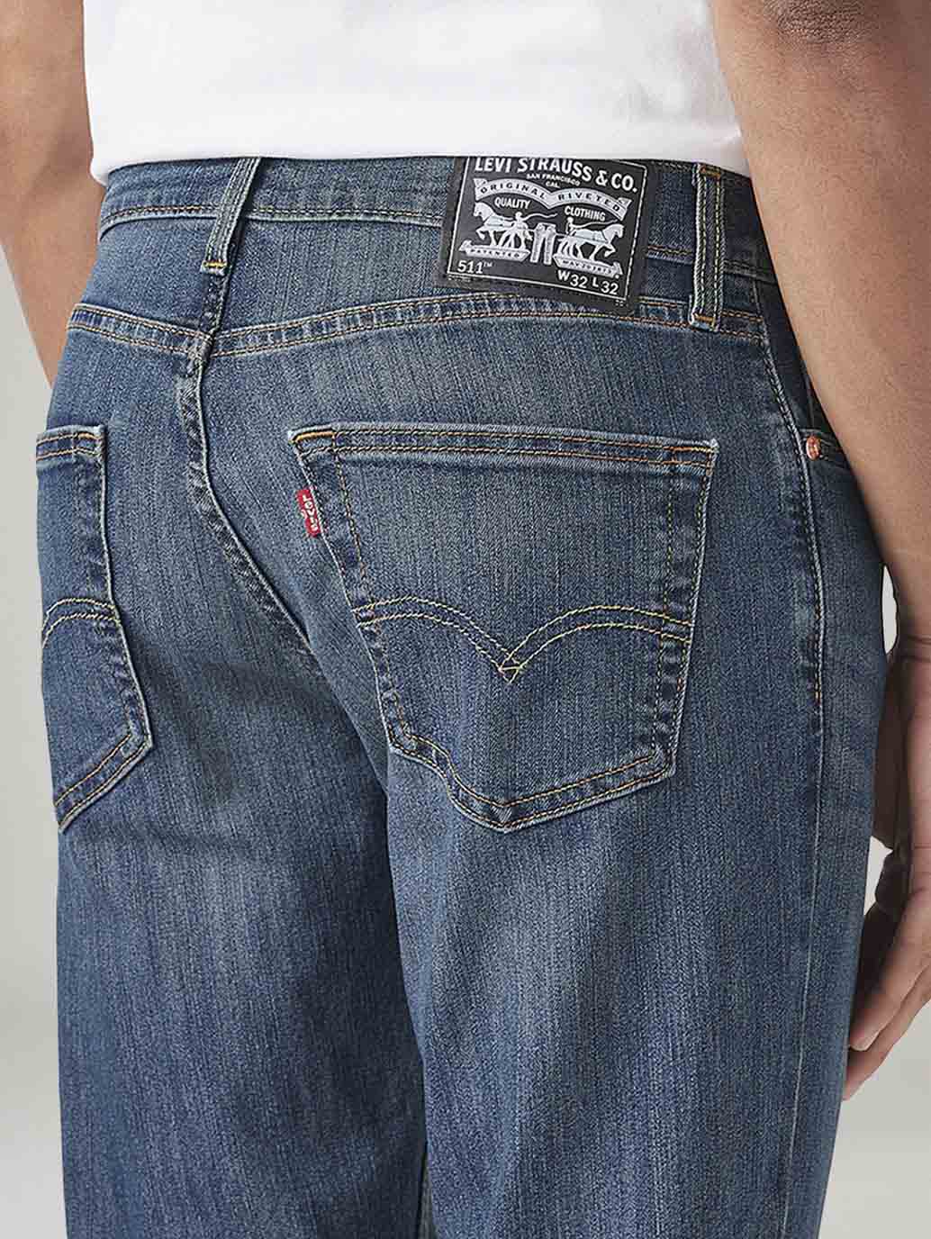 Men's 511 Blue Slim Fit Mid Rise Jeans