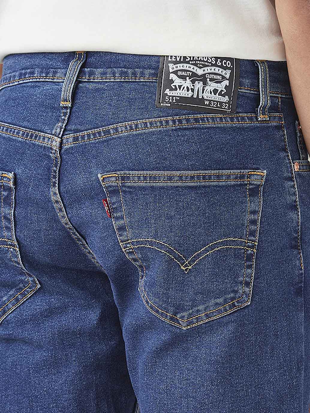 Men's 511 Blue Slim Fit Mid Rise Jeans