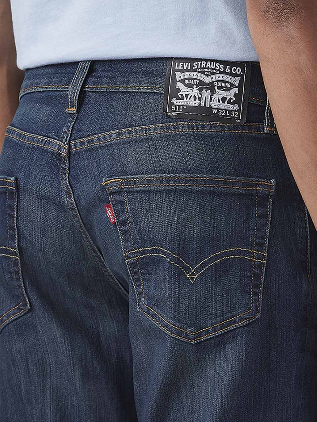 Men's 511 Dark Blue Slim Fit Mid Rise Jeans