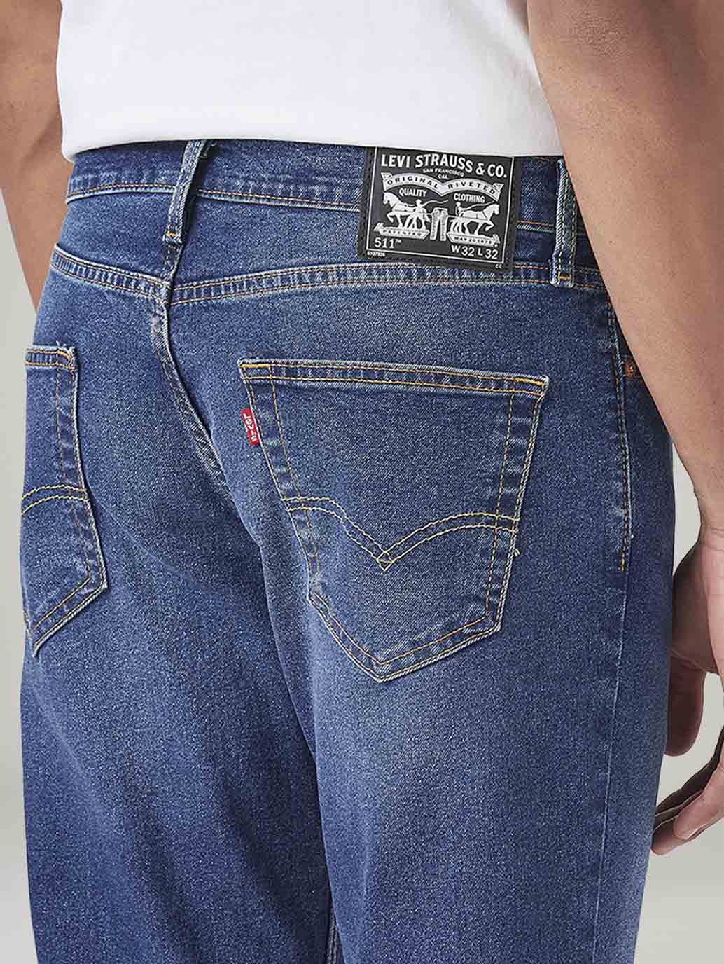 Men's 511 Blue Slim Fit Mid Rise Tinted Jeans