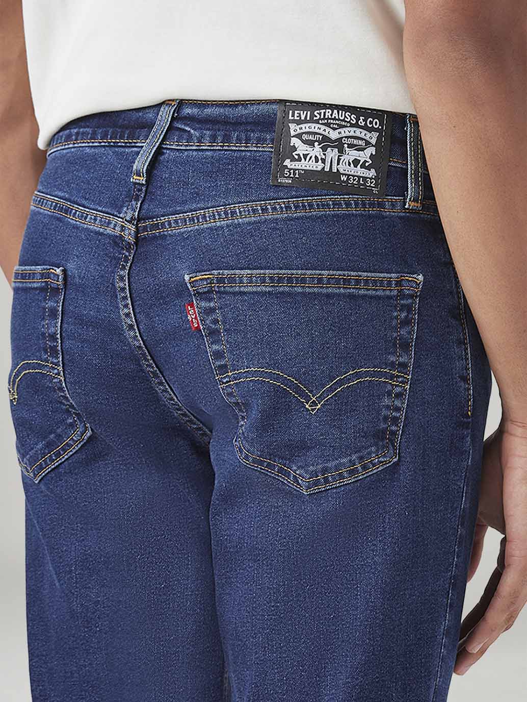 Men's 511 Blue Slim Fit Mid Rise Jeans
