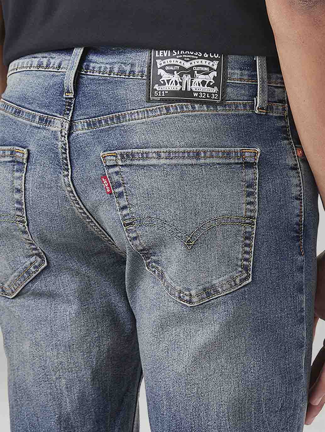 Men's 511 Blue Slim Fit Mid Rise Tinted Jeans
