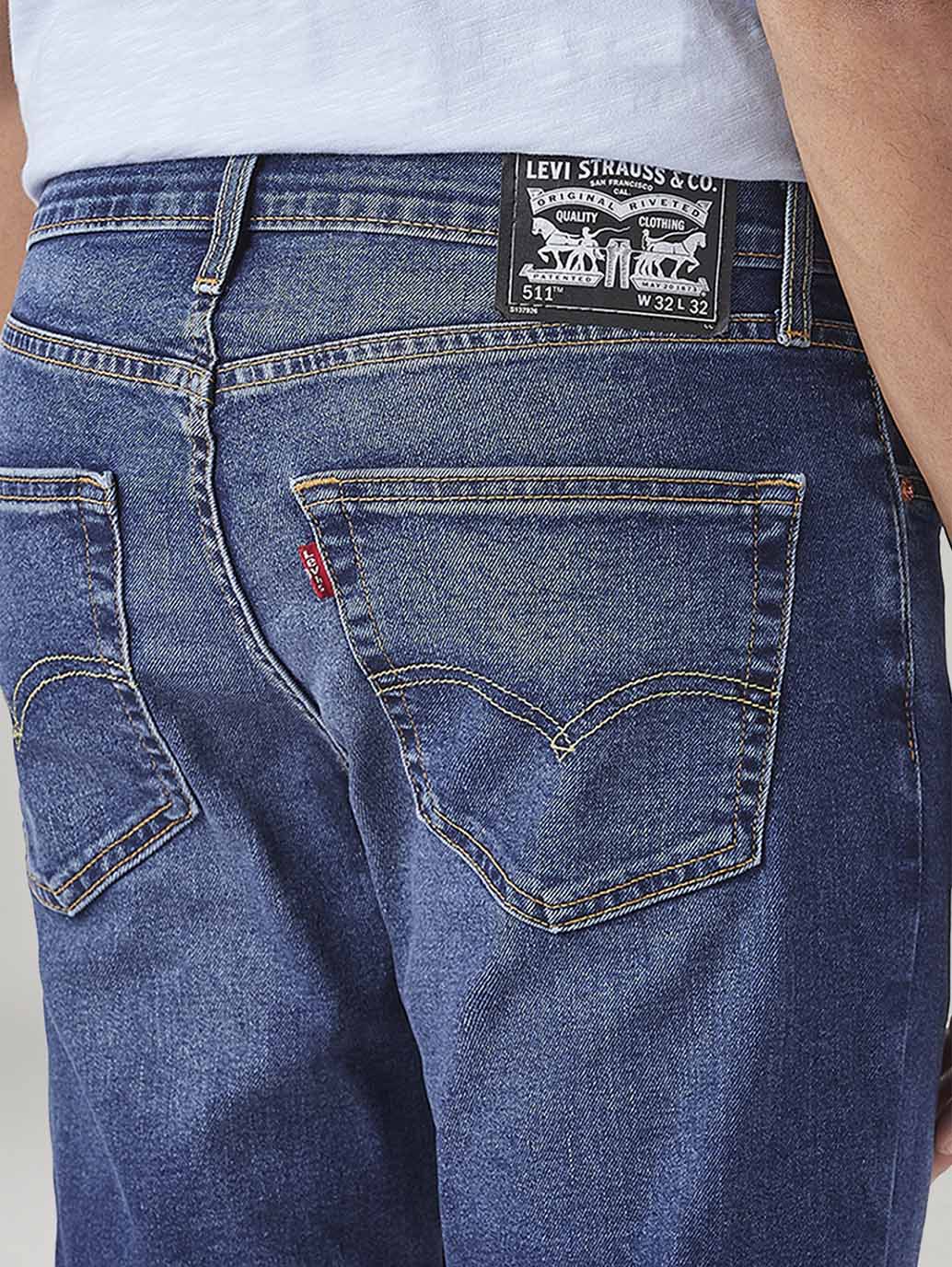 Men's 511 Blue Slim Fit Mid Rise Jeans